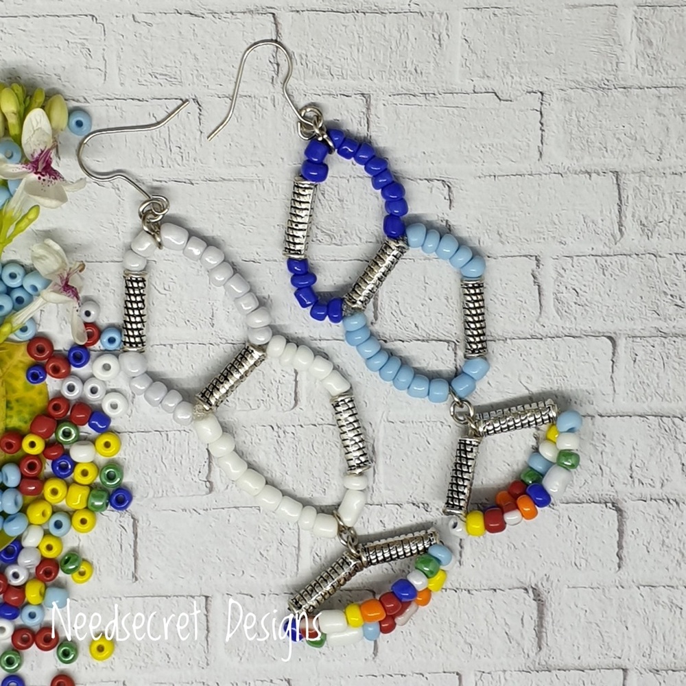 Long Drop Beaded Dangle Earrings